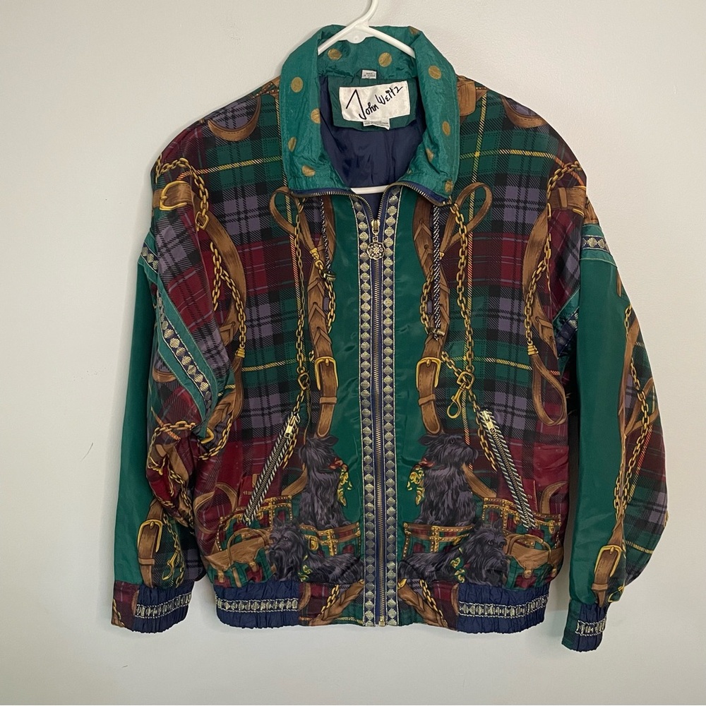 Vintage 90’s Multicolor Windbreaker Full Zip Gold & Terrier Details Jacket